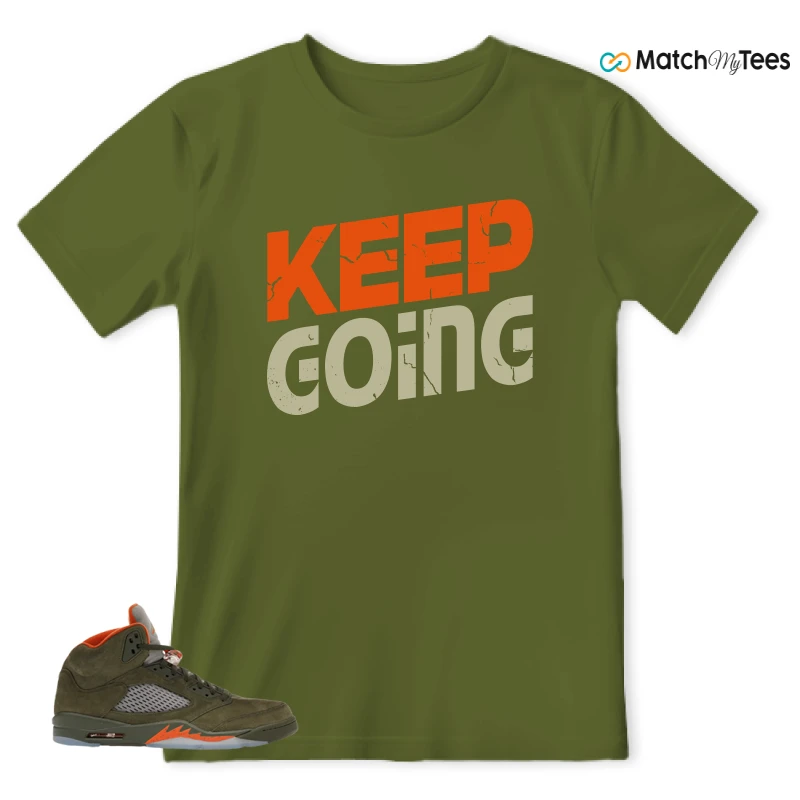 NIKE AIR JORDAN 5 OLIVE SNEAKER Matching Tees t-shirt