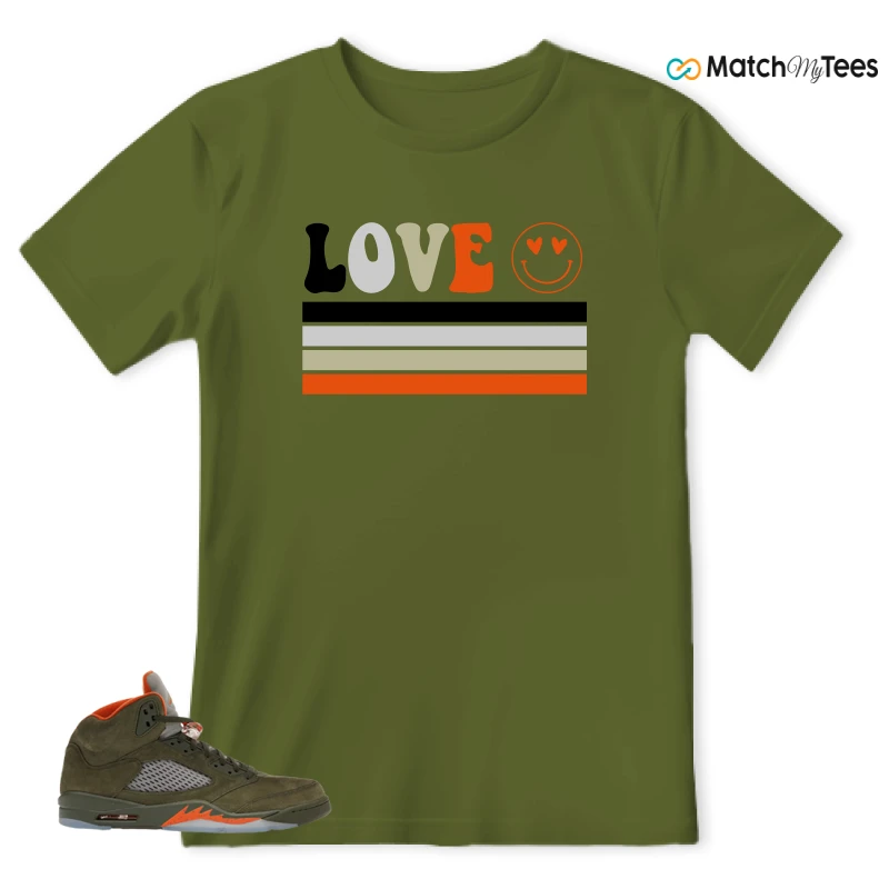 NIKE AIR JORDAN 5 OLIVE SNEAKER Matching Tees t-shirt