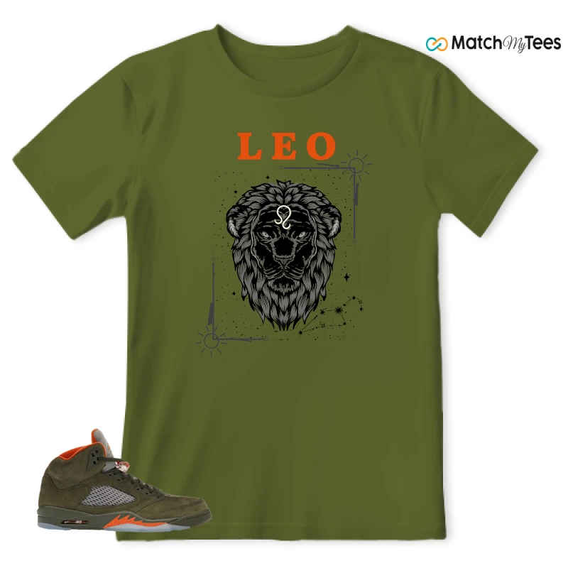 NIKE AIR JORDAN 5 OLIVE SNEAKER Matching Tees t-shirt