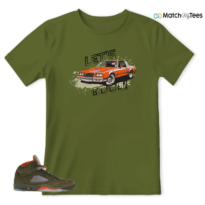 NIKE AIR JORDAN 5 OLIVE SNEAKER Matching Tees t-shirt