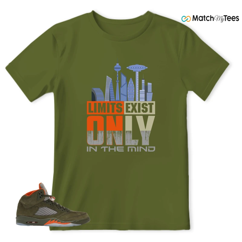 NIKE AIR JORDAN 5 OLIVE SNEAKER Matching Tees t-shirt