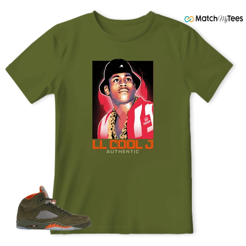 NIKE AIR JORDAN 5 OLIVE SNEAKER Matching Tees t-shirt
