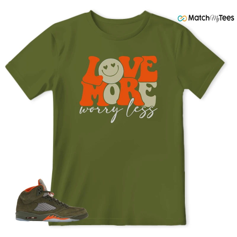 NIKE AIR JORDAN 5 OLIVE SNEAKER Matching Tees t-shirt