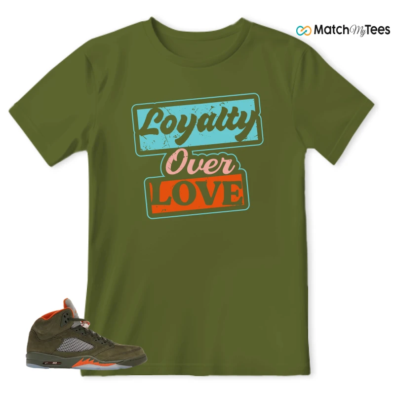 NIKE AIR JORDAN 5 OLIVE SNEAKER Matching Tees t-shirt