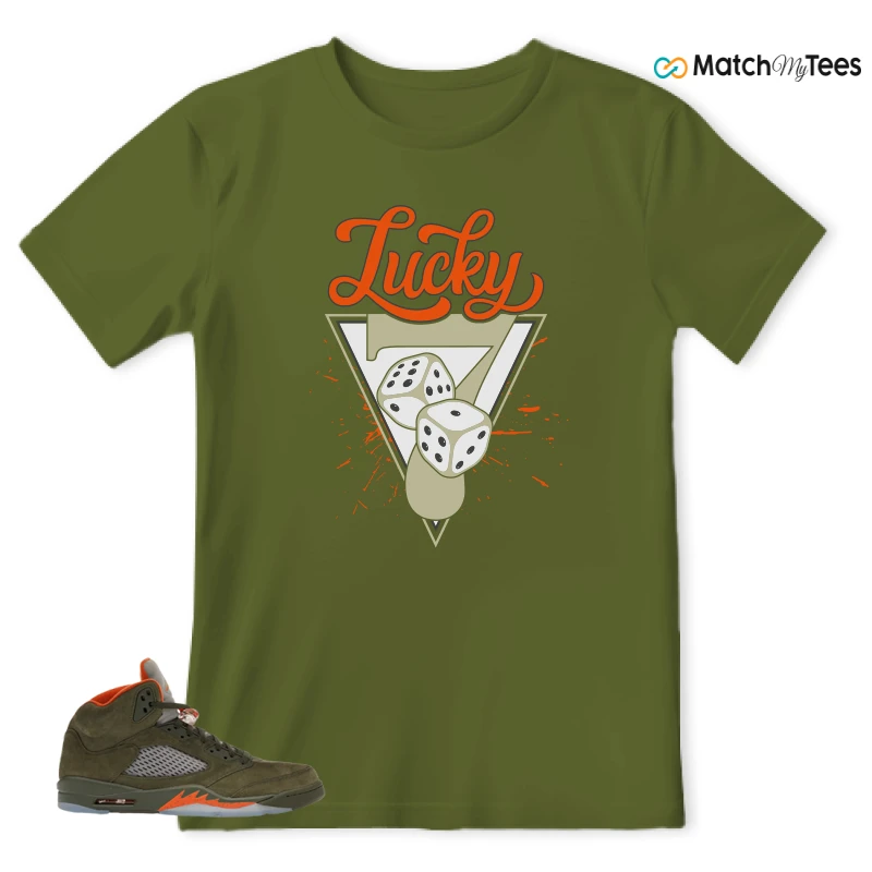 NIKE AIR JORDAN 5 OLIVE SNEAKER Matching Tees t-shirt