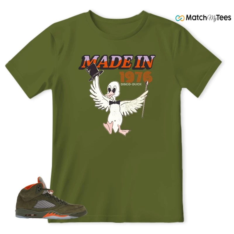 NIKE AIR JORDAN 5 OLIVE SNEAKER Matching Tees t-shirt