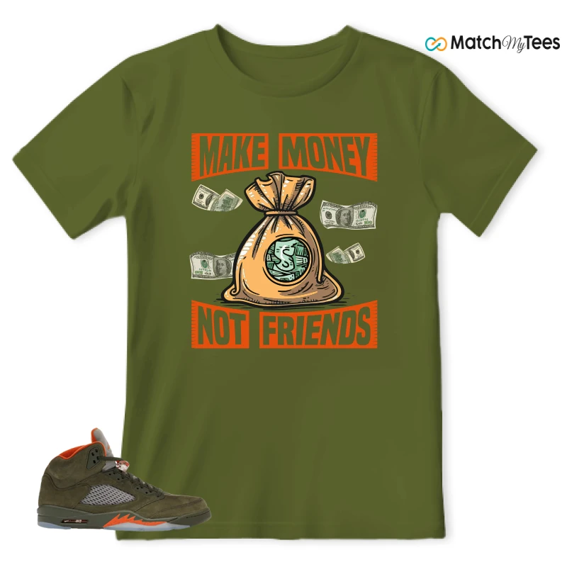 NIKE AIR JORDAN 5 OLIVE SNEAKER Matching Tees t-shirt