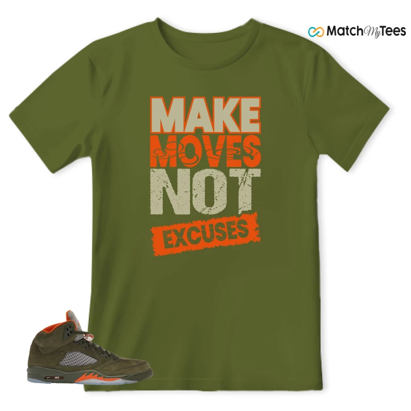 NIKE AIR JORDAN 5 OLIVE SNEAKER Matching Tees t-shirt