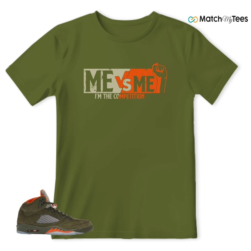 NIKE AIR JORDAN 5 OLIVE SNEAKER Matching Tees t-shirt