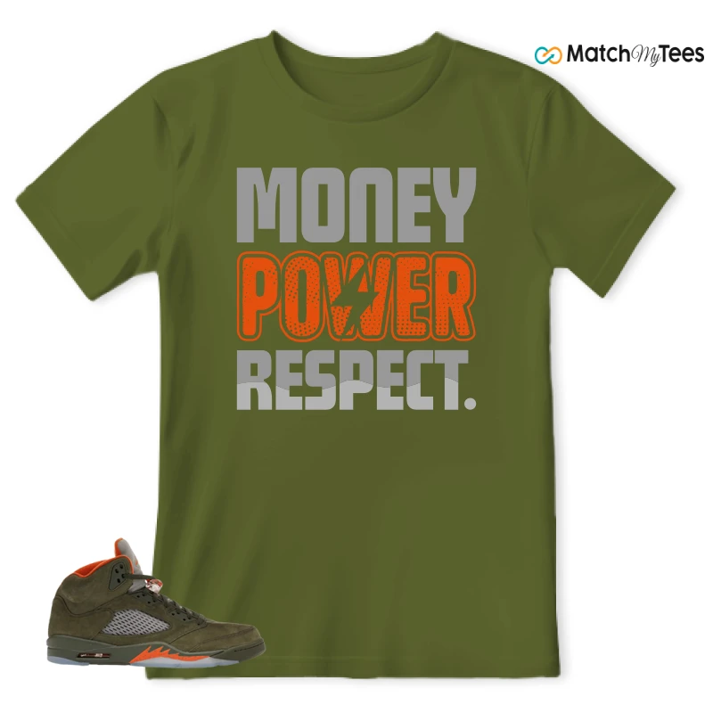 NIKE AIR JORDAN 5 OLIVE SNEAKER Matching Tees t-shirt