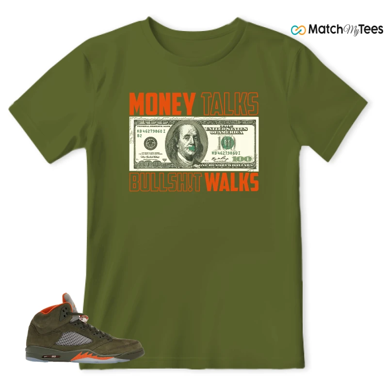 NIKE AIR JORDAN 5 OLIVE SNEAKER Matching Tees t-shirt