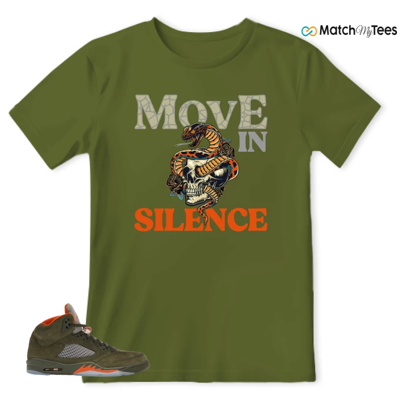 NIKE AIR JORDAN 5 OLIVE SNEAKER Matching Tees t-shirt