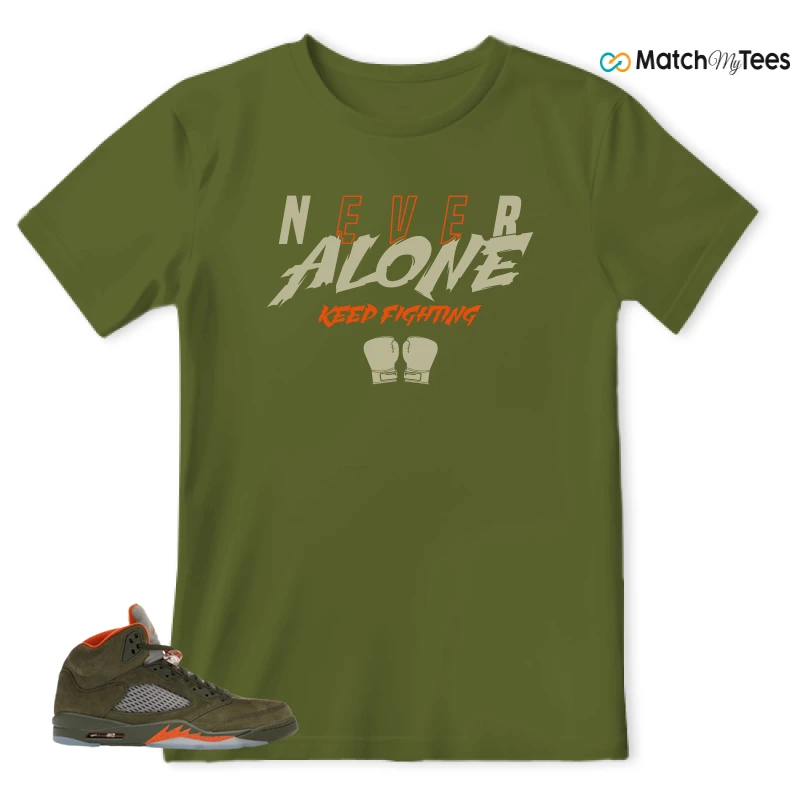 NIKE AIR JORDAN 5 OLIVE SNEAKER Matching Tees t-shirt