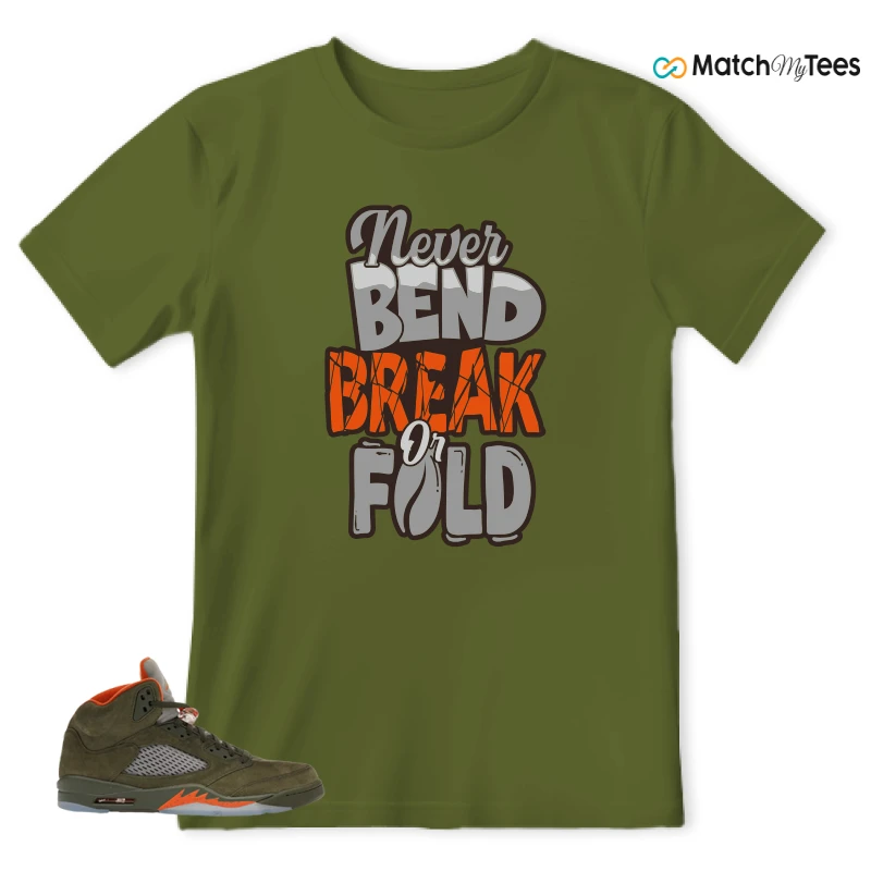 NIKE AIR JORDAN 5 OLIVE SNEAKER Matching Tees t-shirt
