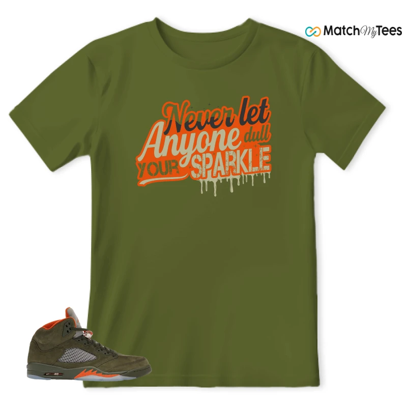 NIKE AIR JORDAN 5 OLIVE SNEAKER Matching Tees t-shirt