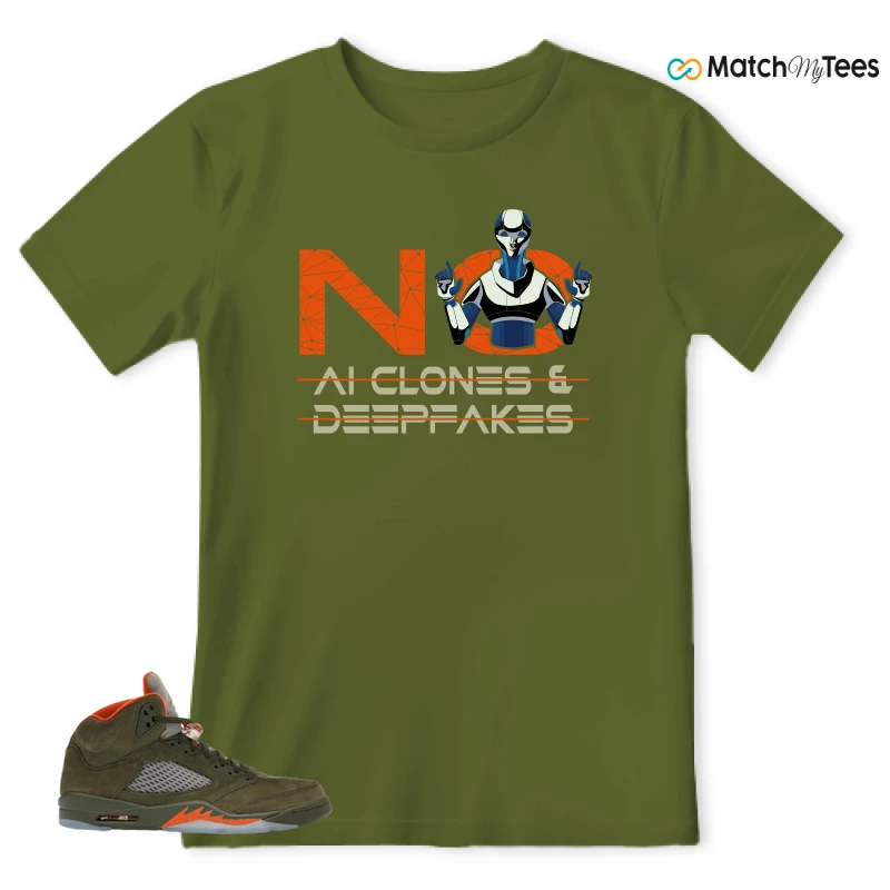 NIKE AIR JORDAN 5 OLIVE SNEAKER Matching Tees t-shirt