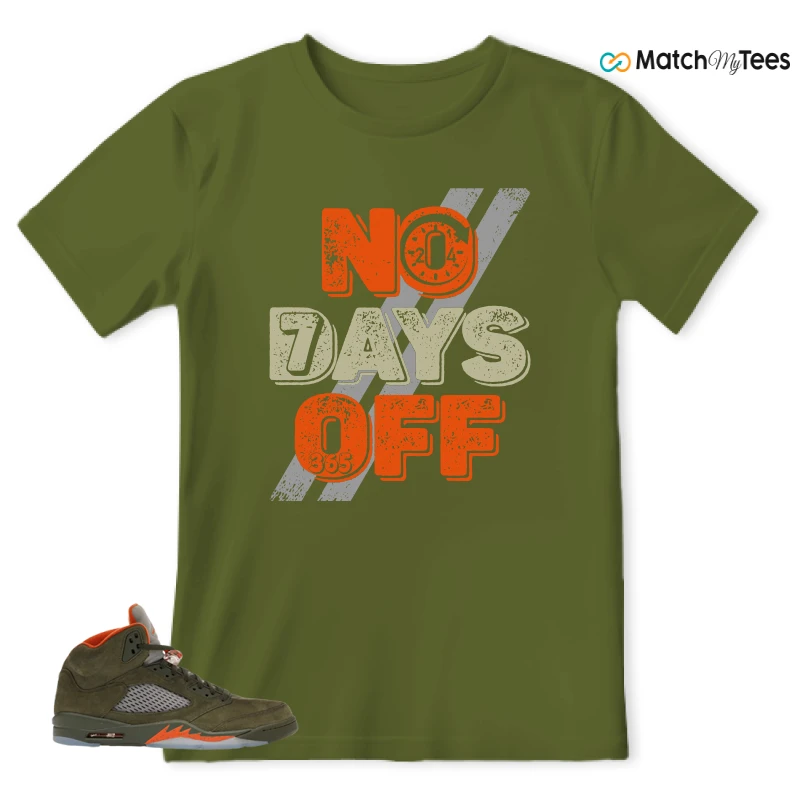 NIKE AIR JORDAN 5 OLIVE SNEAKER Matching Tees t-shirt