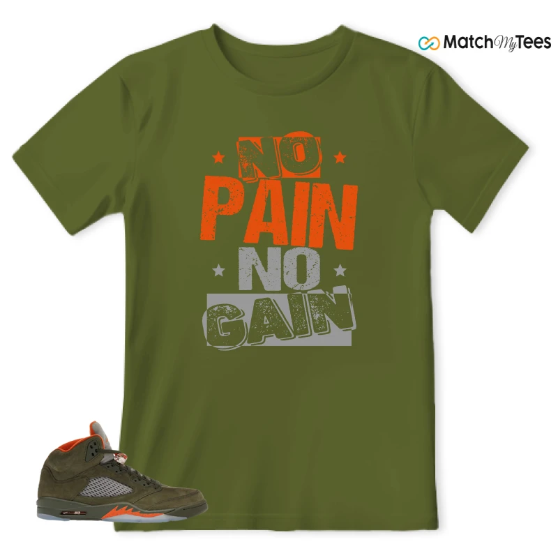 NIKE AIR JORDAN 5 OLIVE SNEAKER Matching Tees t-shirt