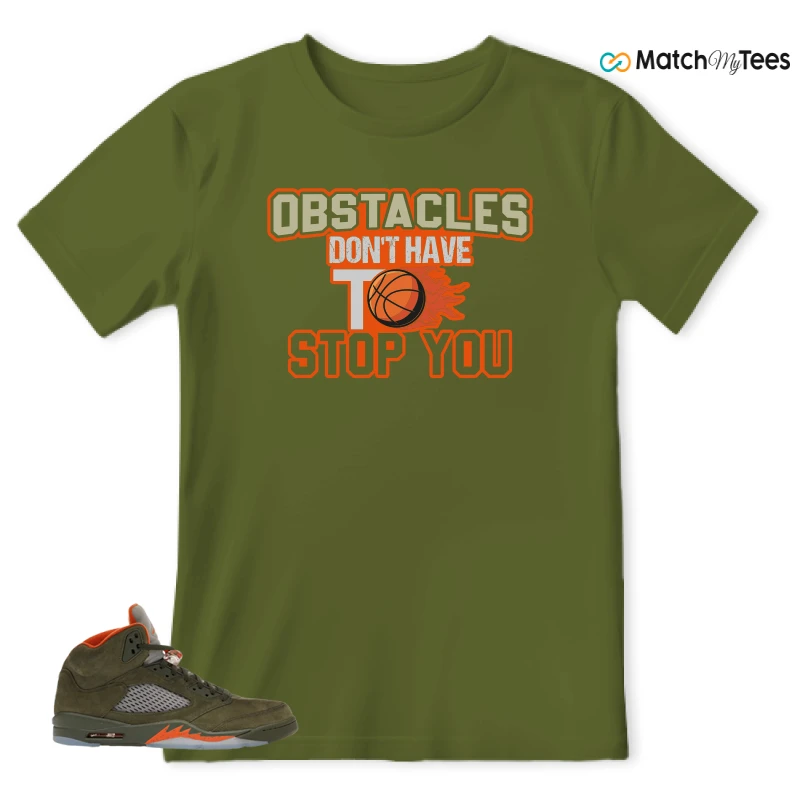 NIKE AIR JORDAN 5 OLIVE SNEAKER Matching Tees t-shirt