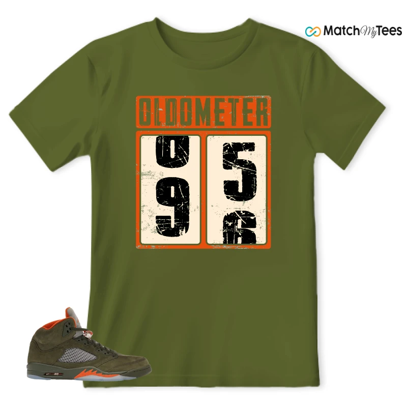 NIKE AIR JORDAN 5 OLIVE SNEAKER Matching Tees t-shirt