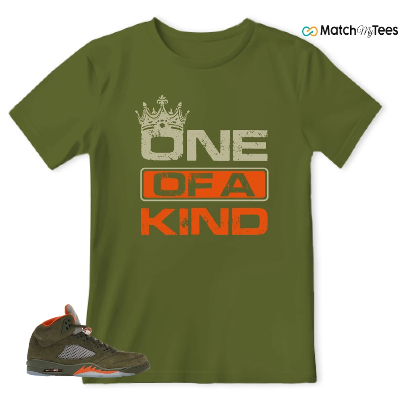 NIKE AIR JORDAN 5 OLIVE SNEAKER Matching Tees t-shirt