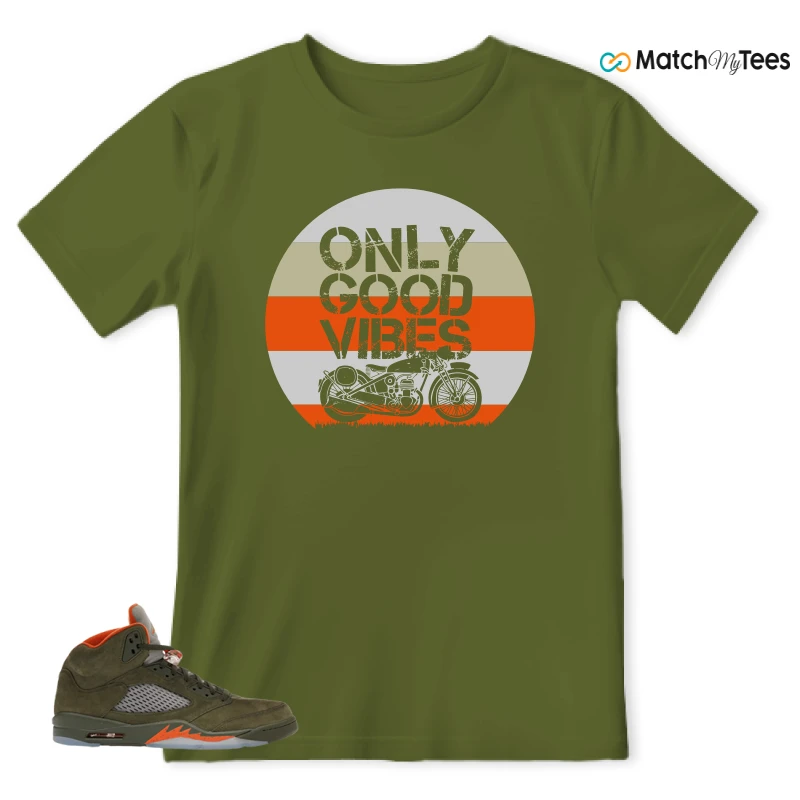 NIKE AIR JORDAN 5 OLIVE SNEAKER Matching Tees t-shirt