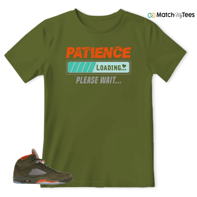 NIKE AIR JORDAN 5 OLIVE SNEAKER Matching Tees t-shirt