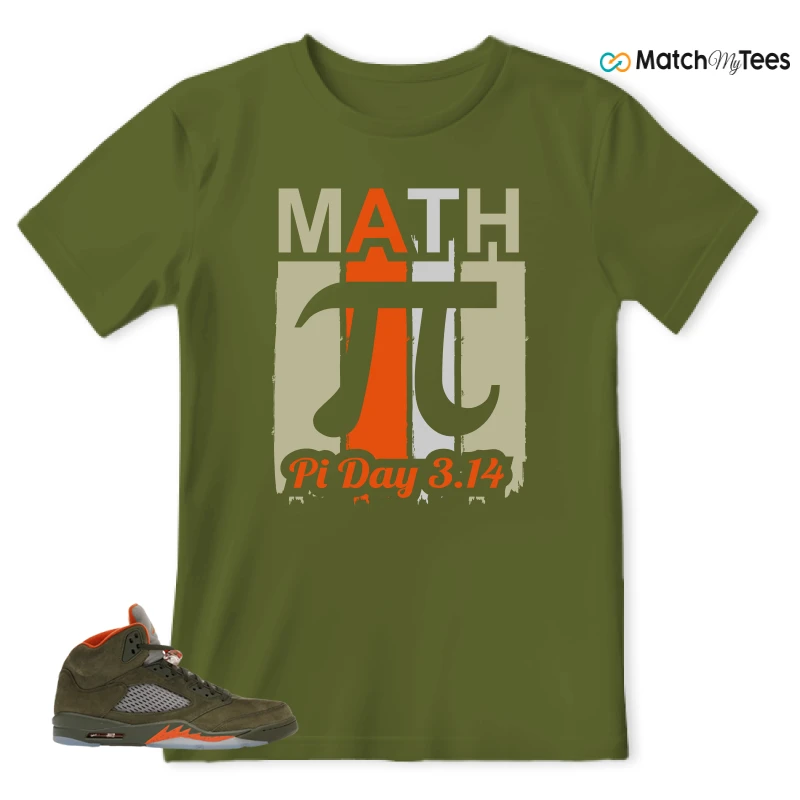 NIKE AIR JORDAN 5 OLIVE SNEAKER Matching Tees t-shirt