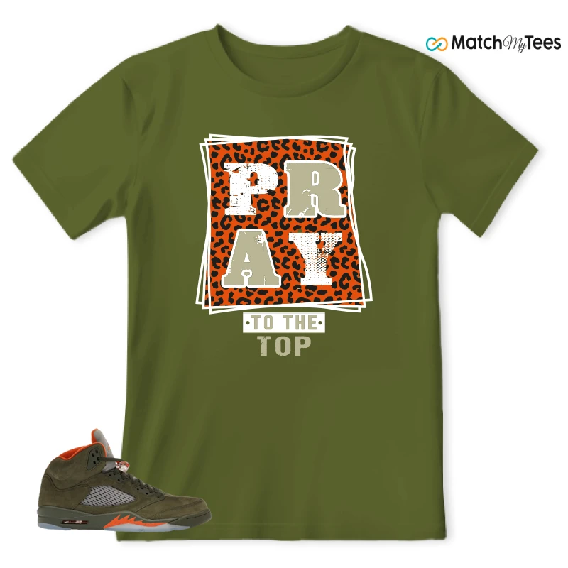 NIKE AIR JORDAN 5 OLIVE SNEAKER Matching Tees t-shirt