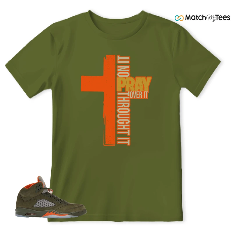 NIKE AIR JORDAN 5 OLIVE SNEAKER Matching Tees t-shirt