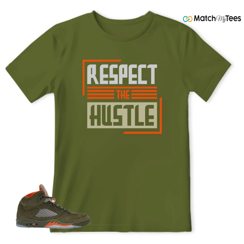 NIKE AIR JORDAN 5 OLIVE SNEAKER Matching Tees t-shirt