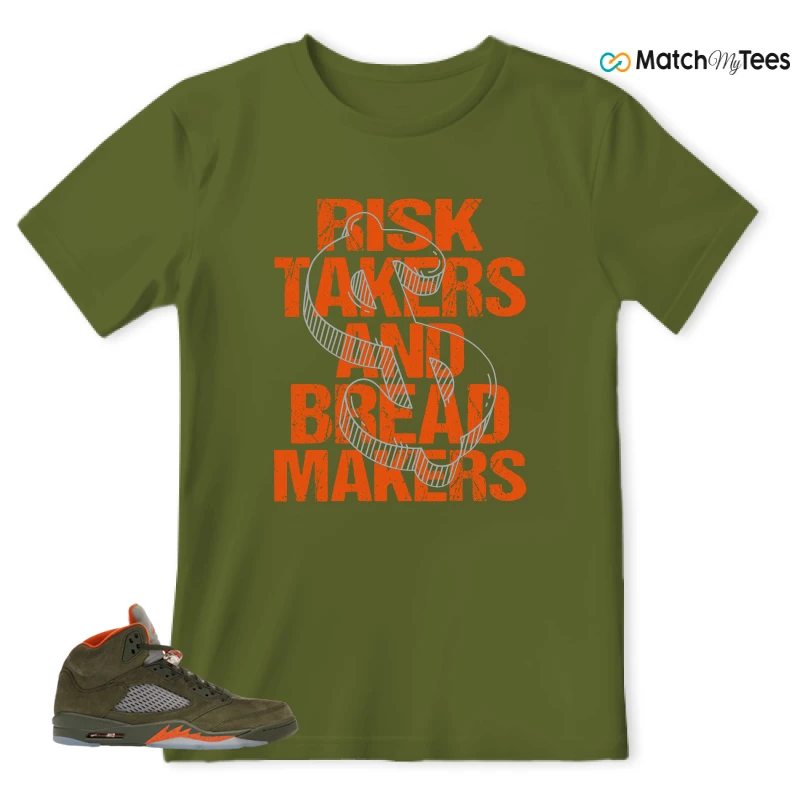 NIKE AIR JORDAN 5 OLIVE SNEAKER Matching Tees t-shirt