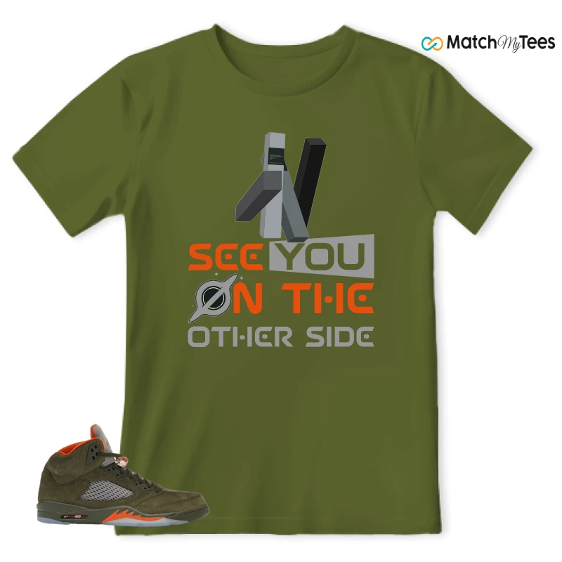 NIKE AIR JORDAN 5 OLIVE SNEAKER Matching Tees t-shirt