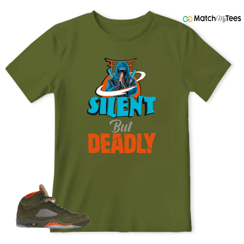 NIKE AIR JORDAN 5 OLIVE SNEAKER Matching Tees t-shirt