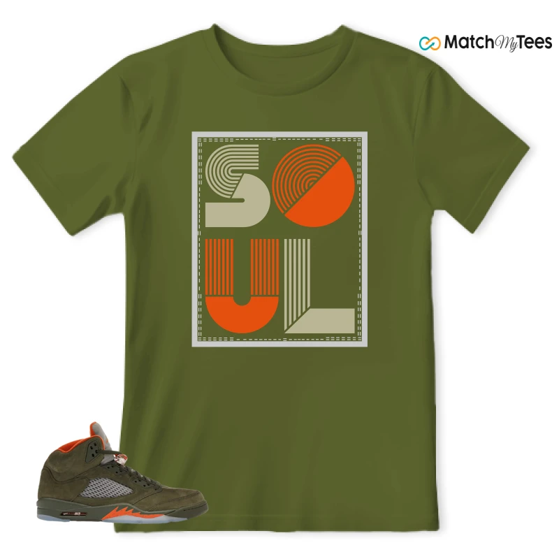 NIKE AIR JORDAN 5 OLIVE SNEAKER Matching Tees t-shirt