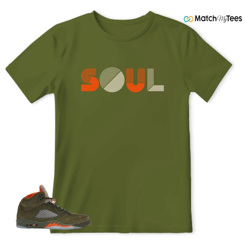 NIKE AIR JORDAN 5 OLIVE SNEAKER Matching Tees t-shirt