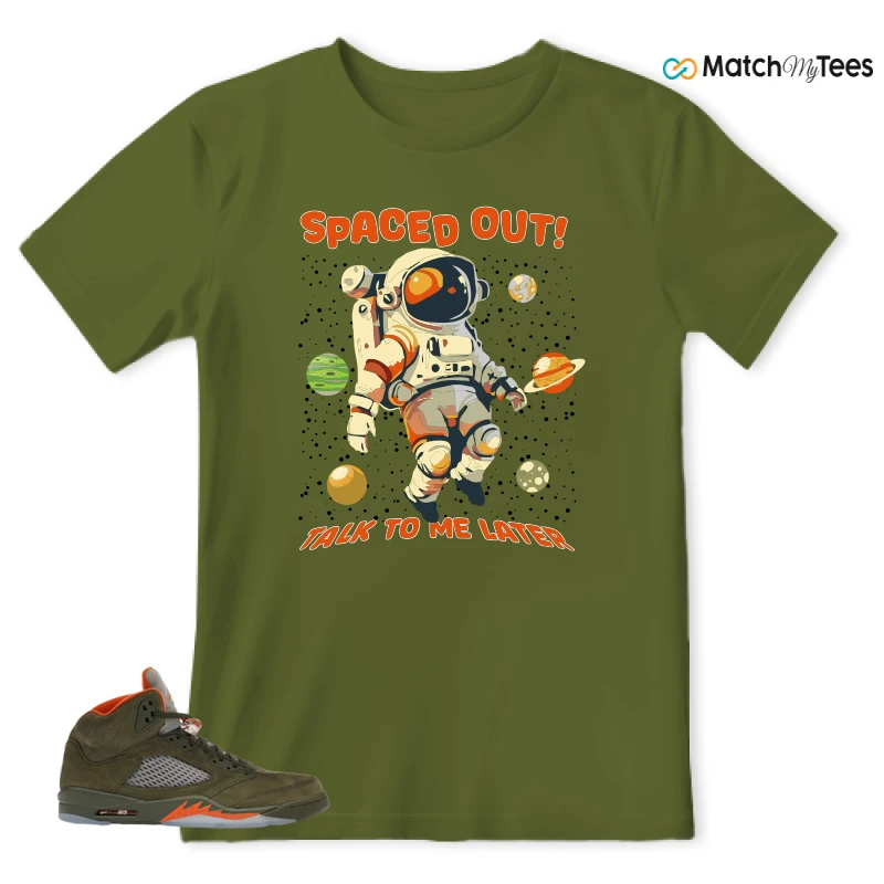 NIKE AIR JORDAN 5 OLIVE SNEAKER Matching Tees t-shirt