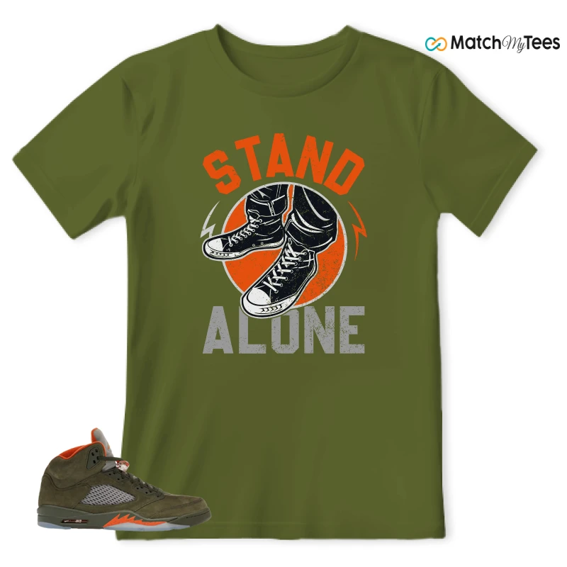 NIKE AIR JORDAN 5 OLIVE SNEAKER Matching Tees t-shirt