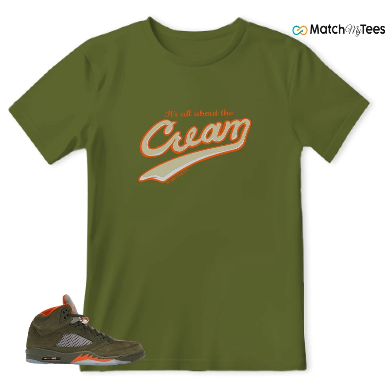 NIKE AIR JORDAN 5 OLIVE SNEAKER Matching Tees t-shirt