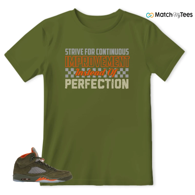 NIKE AIR JORDAN 5 OLIVE SNEAKER Matching Tees t-shirt