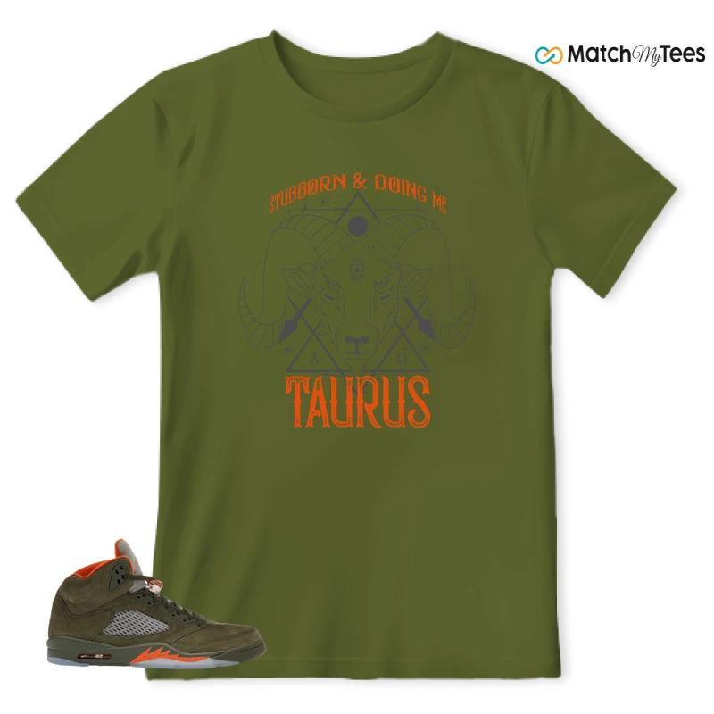 NIKE AIR JORDAN 5 OLIVE SNEAKER Matching Tees t-shirt