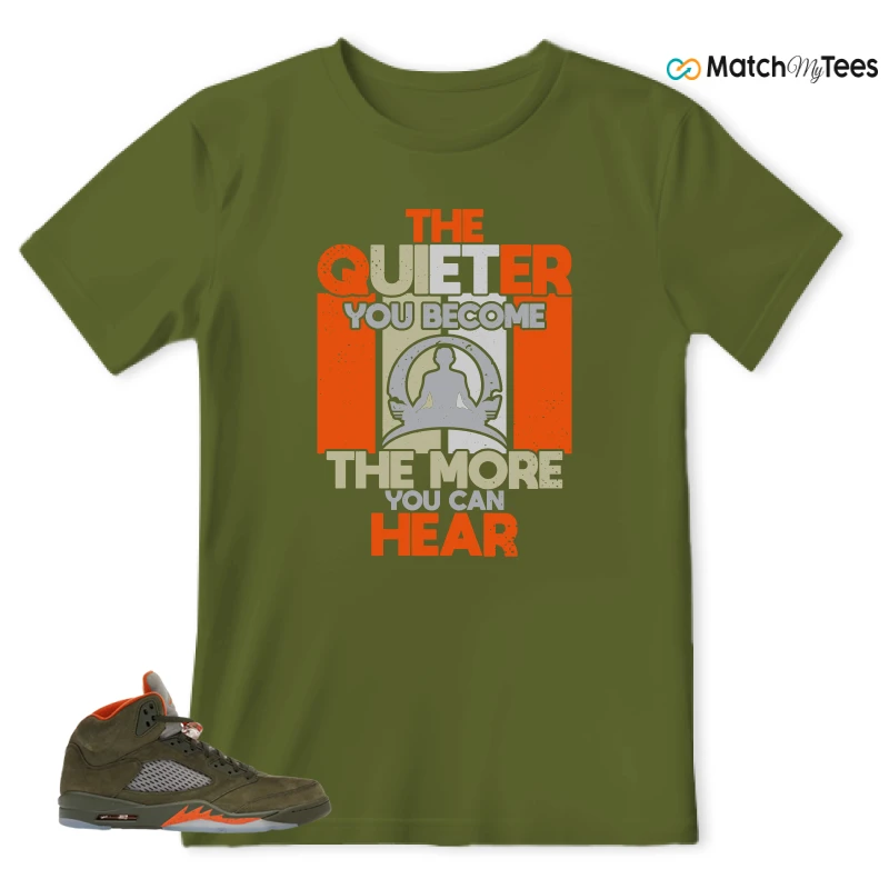 NIKE AIR JORDAN 5 OLIVE SNEAKER Matching Tees t-shirt