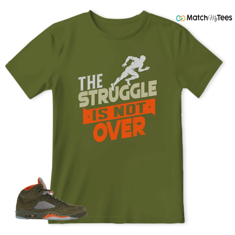 NIKE AIR JORDAN 5 OLIVE SNEAKER Matching Tees t-shirt