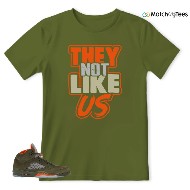 NIKE AIR JORDAN 5 OLIVE SNEAKER Matching Tees t-shirt