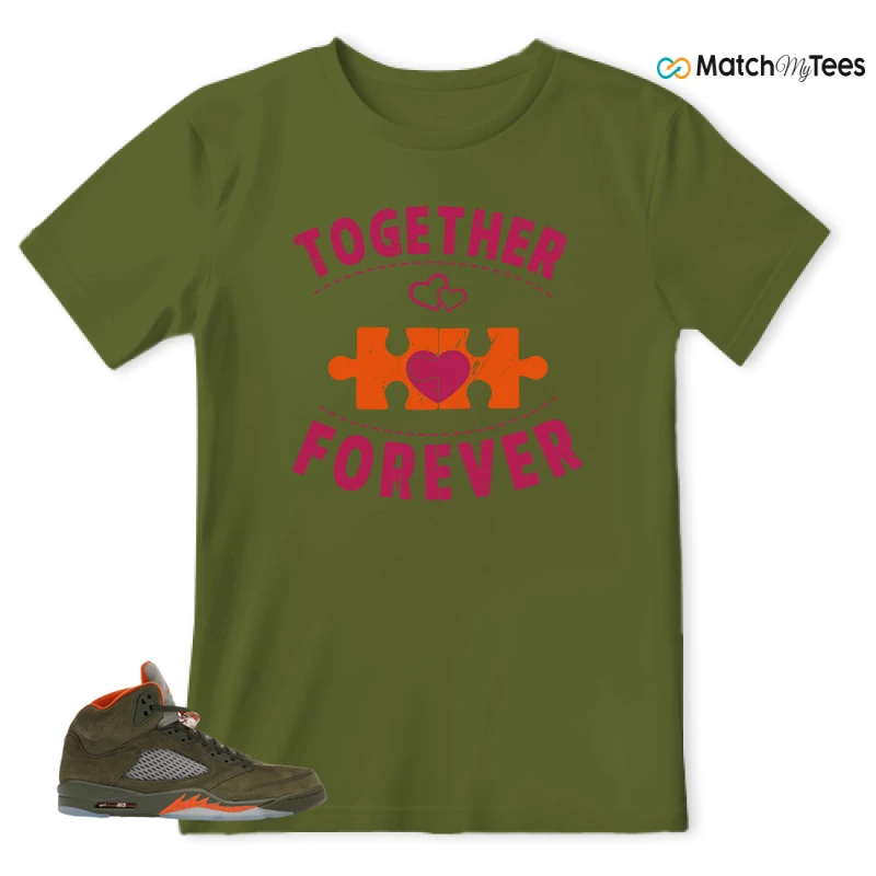 NIKE AIR JORDAN 5 OLIVE SNEAKER Matching Tees t-shirt