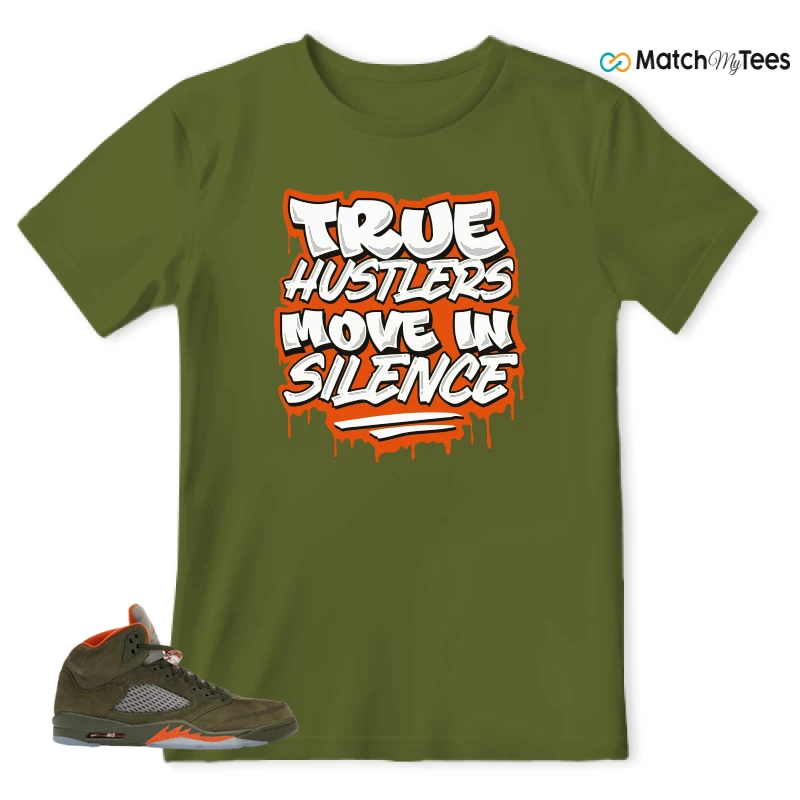 NIKE AIR JORDAN 5 OLIVE SNEAKER Matching Tees t-shirt