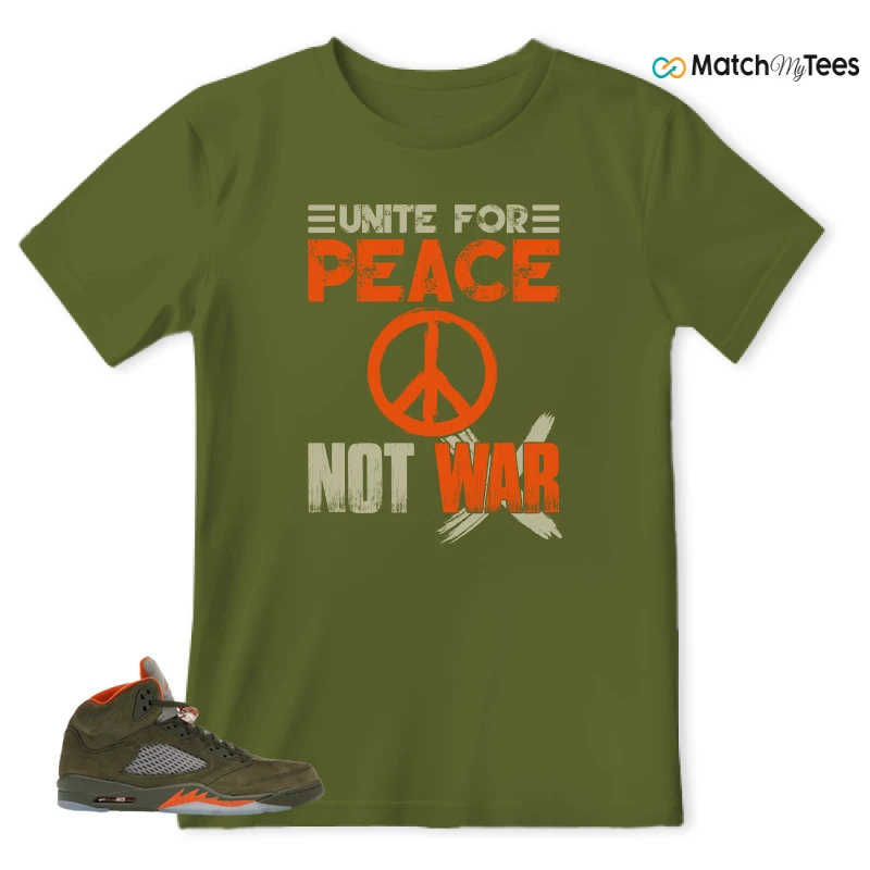 NIKE AIR JORDAN 5 OLIVE SNEAKER Matching Tees t-shirt