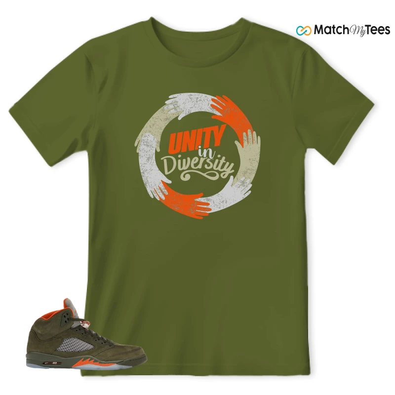NIKE AIR JORDAN 5 OLIVE SNEAKER Matching Tees t-shirt