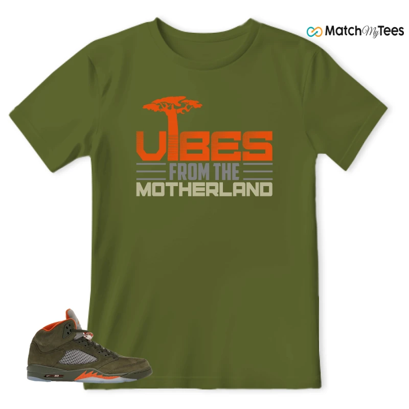 NIKE AIR JORDAN 5 OLIVE SNEAKER Matching Tees t-shirt