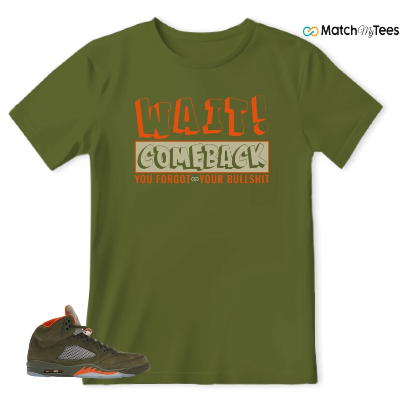 NIKE AIR JORDAN 5 OLIVE SNEAKER Matching Tees t-shirt